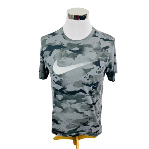 Nike Tee Dri Fit Gray White Camo Logo 
