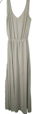 Show Me Your MuMu Womens Maxi Dress XL Beige Chiffon Sleeveless Bridesmaid