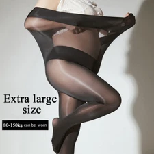 Womens Sexy Sheer Oil Shiny Glossy Pantyhose Tights Stockings Hosiery Plus Size