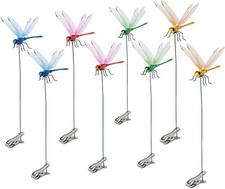 8 Pack Dragonfly Clip,3D Dragonfly Garden Stakes Decor,Fly Deterrent,Dragonfly H