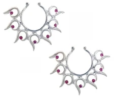 Nipple Ring Non Pierce Spikes Shield - Surgical Steel - Clip on