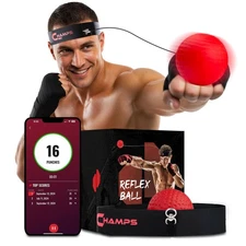 Boxing Reflex Ball with Punch Counter App Adjustable Headband MMA Adult Kids ...