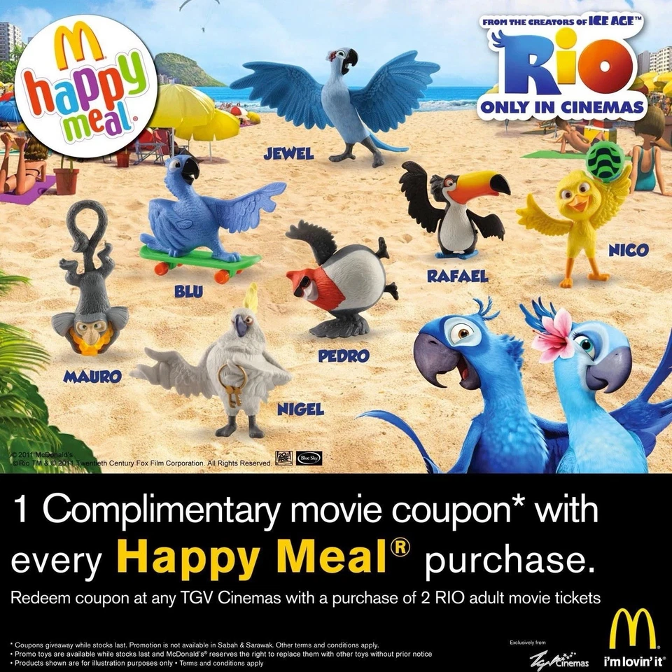 2011 Rio McDonald’s Sealed Toys Lot of 5 NIP PARTY FAVORS  - Image 3 of 3