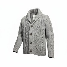 Zara Knitwear The Good Things Cardigan Sweater Boys Gray Cable Knit Size 6