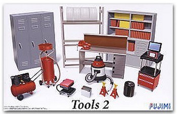 Fujimi Models 11371 1:24 Garage and Tools Series Set #2 Plastic Model Kit