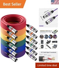 XLR Cables 25 ft 6 Pack, 3-Pin XLR Microphone Male to Female Cable, Compatibl...