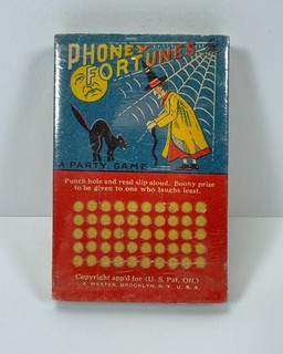 Vintage Halloween "Phoney Fortunes" punch board party game A Master NY