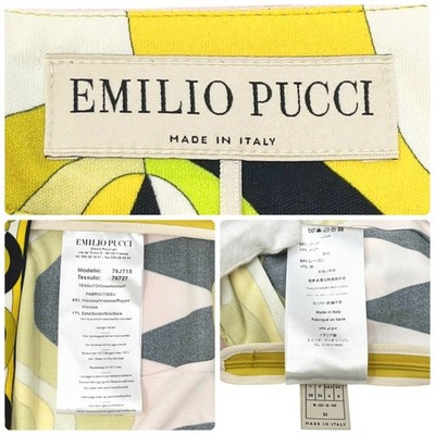 EMILIO PUCCI Vintage Logo Multicolor Shirt Pants Set #38 Button
