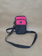 Cell Phone Purse 2 Interior Slots 2 Zip Pockets Crossbody Waist Pink Black Bag