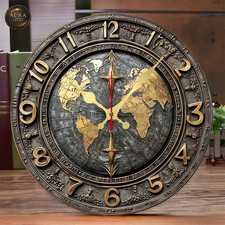 25cm Modern Wall Clock – World Map Design for Home