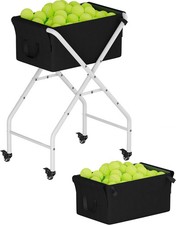 Tennis Ball Hopper Cart Holds 175 Tennis Balls or 140 Pickleballs, Portable Pick