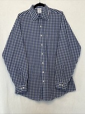 Brooks Brothers 1818 Regent Dress Shirt 17 6/7 Blue  White Check Non-Iron