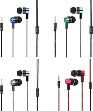 4 Pack Wired Earbuds 3.5MM 3 Pole Stereo Earphone In-Ear Headphone without MIC 1
