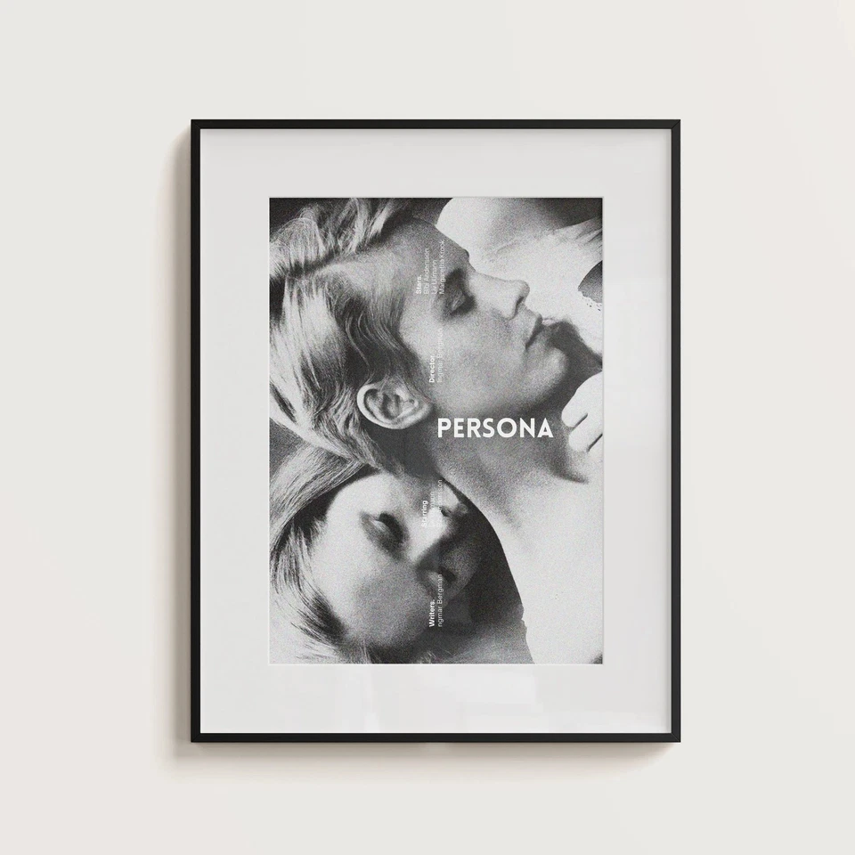 女神异闻录 1966 年电影海报英格玛·伯格曼艺术 Liv Ullmann Bibi Andersson 印刷品 — 第 2/4 张图片