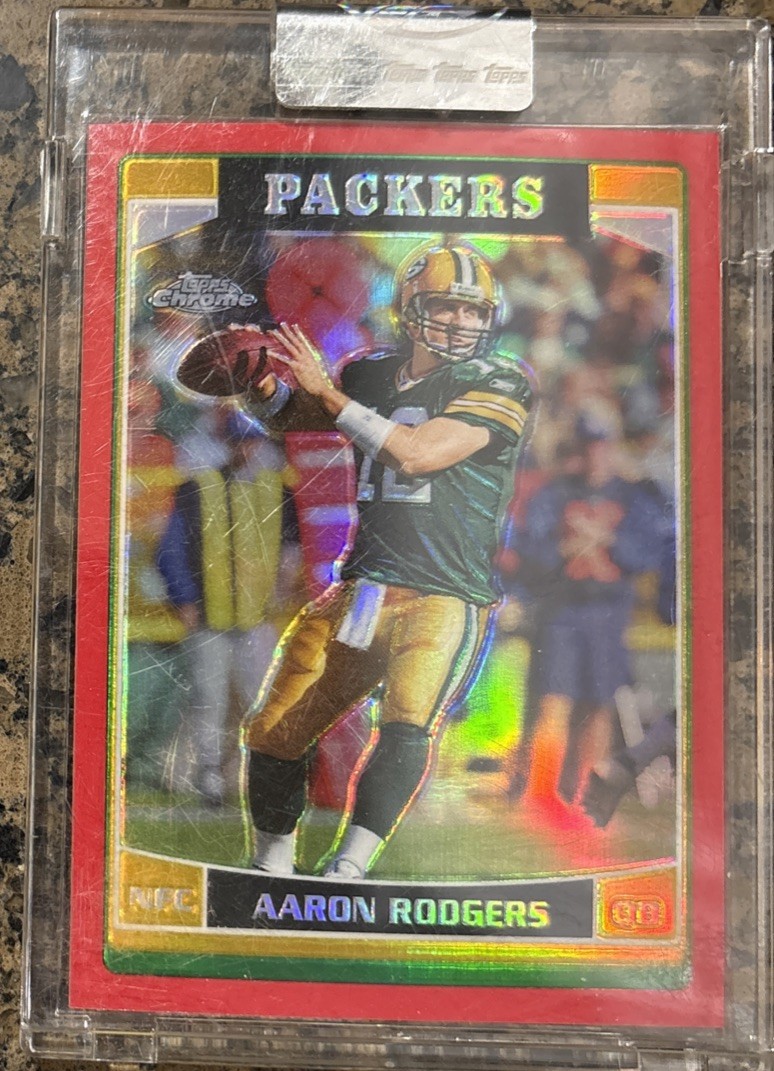 2006 Topps Chrome Red Refractor #14 Aaron Rodgers /259 Uncirculated Packers