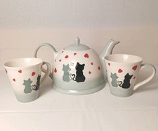 Cha Cult Teekanne Colette 1,5l - Katzen-Motiv - handbemalte Keramik