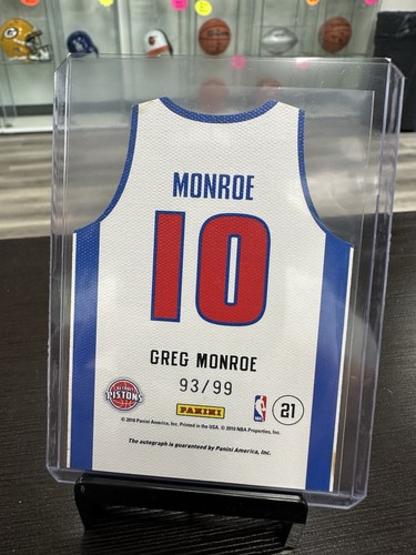 2010 Panini Threads Basketball Greg Monroe Jersey Die-Cut Auto /99 #21 - Picture 2 of 2