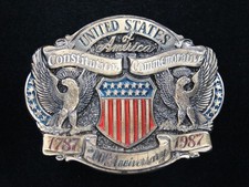 RH15123 NOS VINTAGE 1987  UNITED STATES CONSTITUTION COMMEMORATIVE  BUCKLE