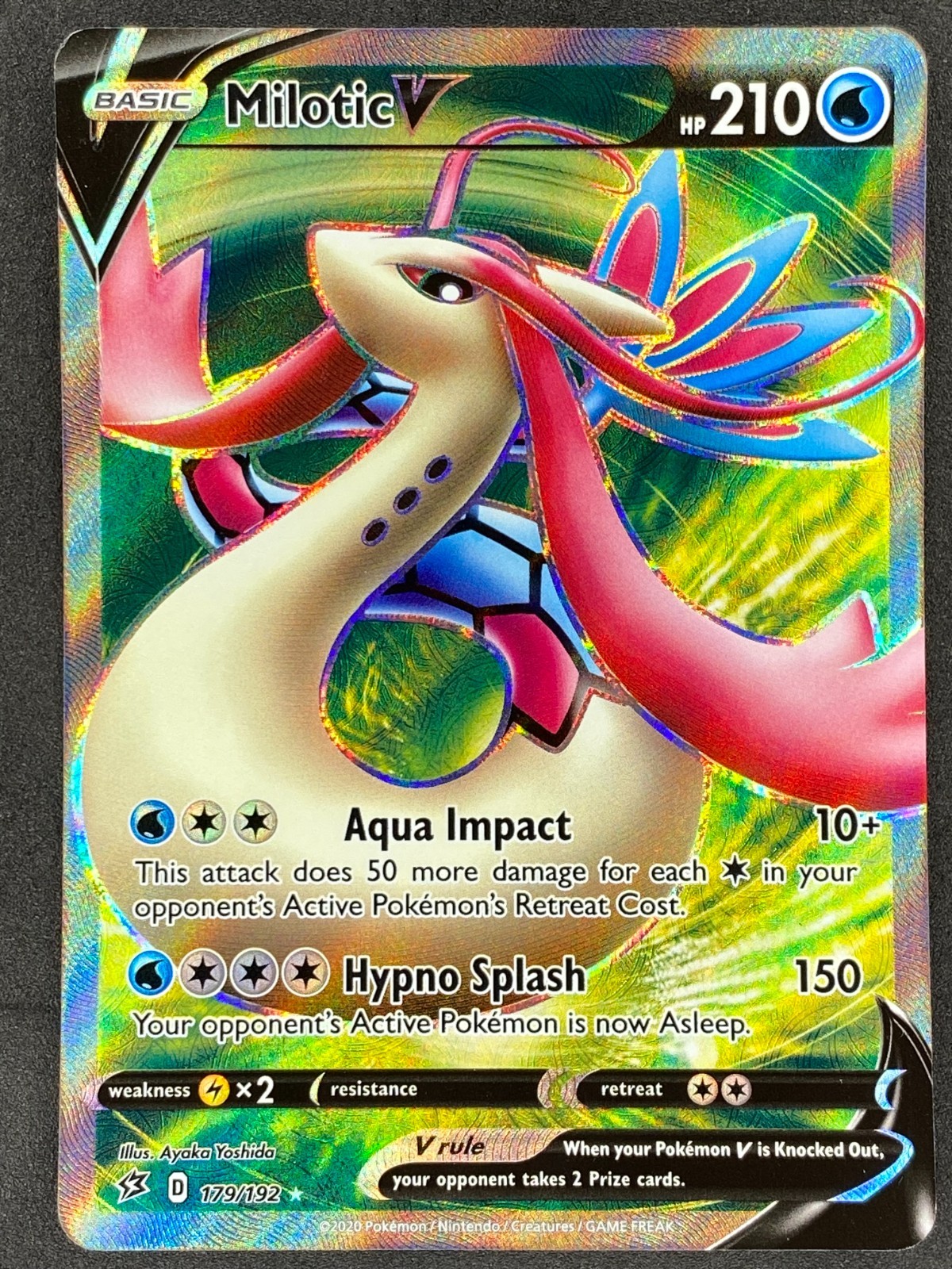 Pokémon Milotic V Full Art 179/192 RCL Rebel Clash NM