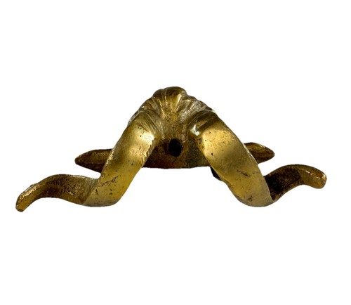 Vintage Brass Ormolu Rams Head Goat Hardware Pull Knob Handle dresser chest - Picture 6 of 7