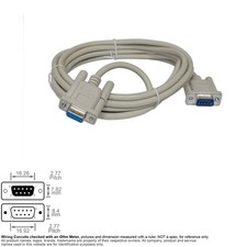 Cable Serial RS-232 DB9 DB 9-Pin Female Male RS232 10FT Extension