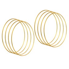 6 Inch Dream Catcher Rings, 8 Pcs Macrame Wreath Floral Round Ring Hoops, Gold