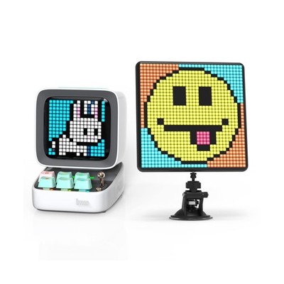 Divoom Ditoo-Bluetooth-Speaker (White) with Pixoo-Max Digital-Frame