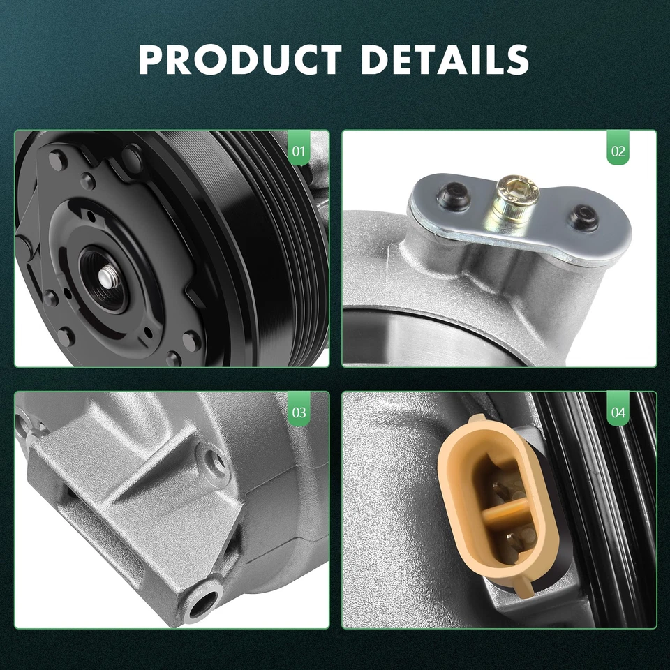 AC Compressor w/ Clutch For 2009-2011 Chevrolet Aveo5 2009-2010 Pontiac G3 1.6L - Image 2 of 4