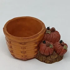 Suzi Skoglund Basket With 3 Pumpkins. 5 In Wide 3 In High