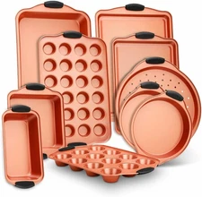 NutriChef 10Pc Reliable Nonstick Bakeware Set - Easy-to-Clean, Dishwasher Safe