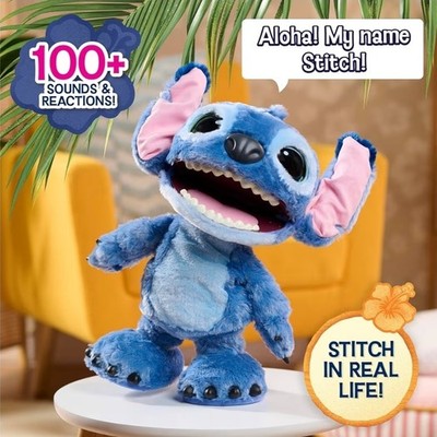 Disney Stitch Ultimate Stitch Interactive 17'' Plush Toy, 100+ Sounds & Reactions