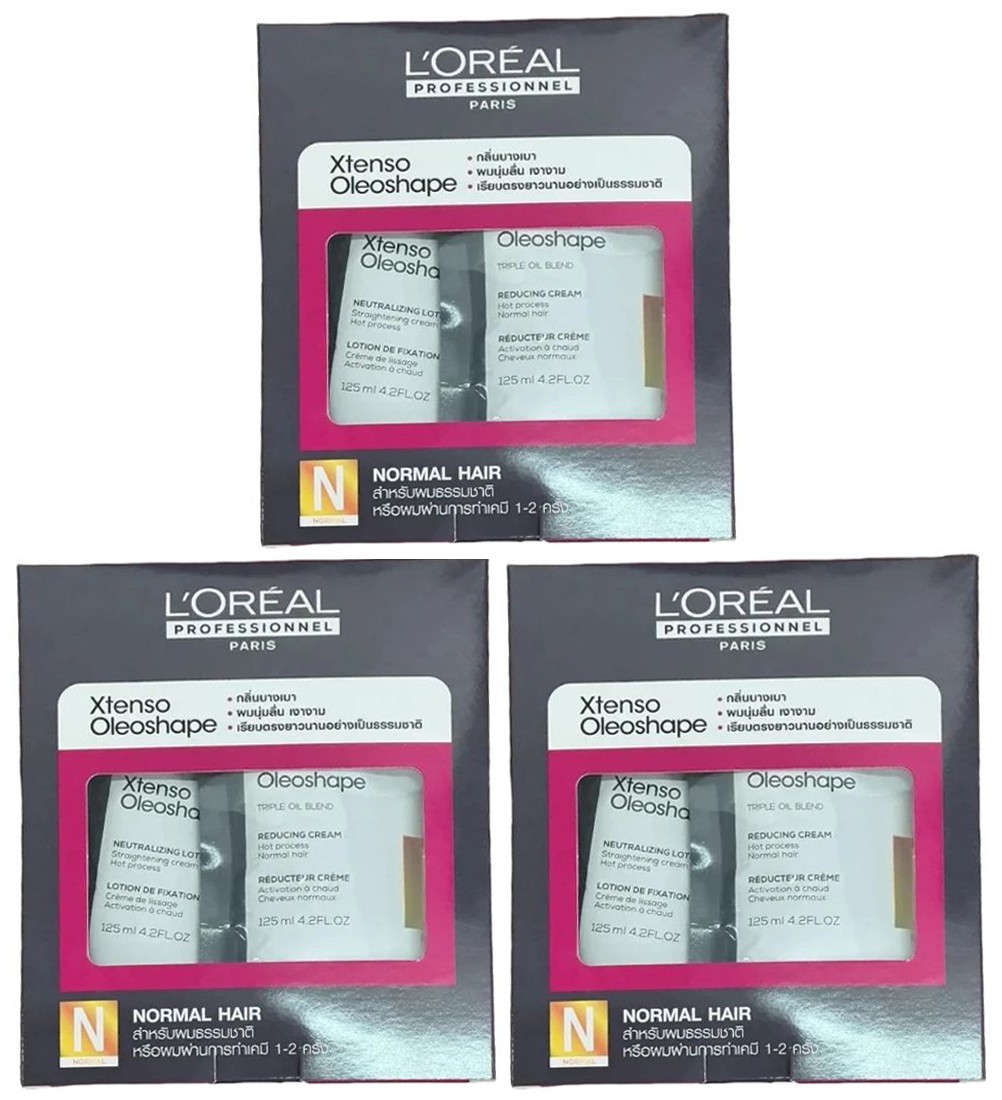 EXRISING PRO EXRISING CREAM 限定版 3 x Loreal Pro XTenso Oleoshape Perm Pink Natural Color Hair