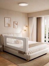 54  Toddler Bed Rail Guard 28  Tall Adjustable Aluminum Frame Grey
