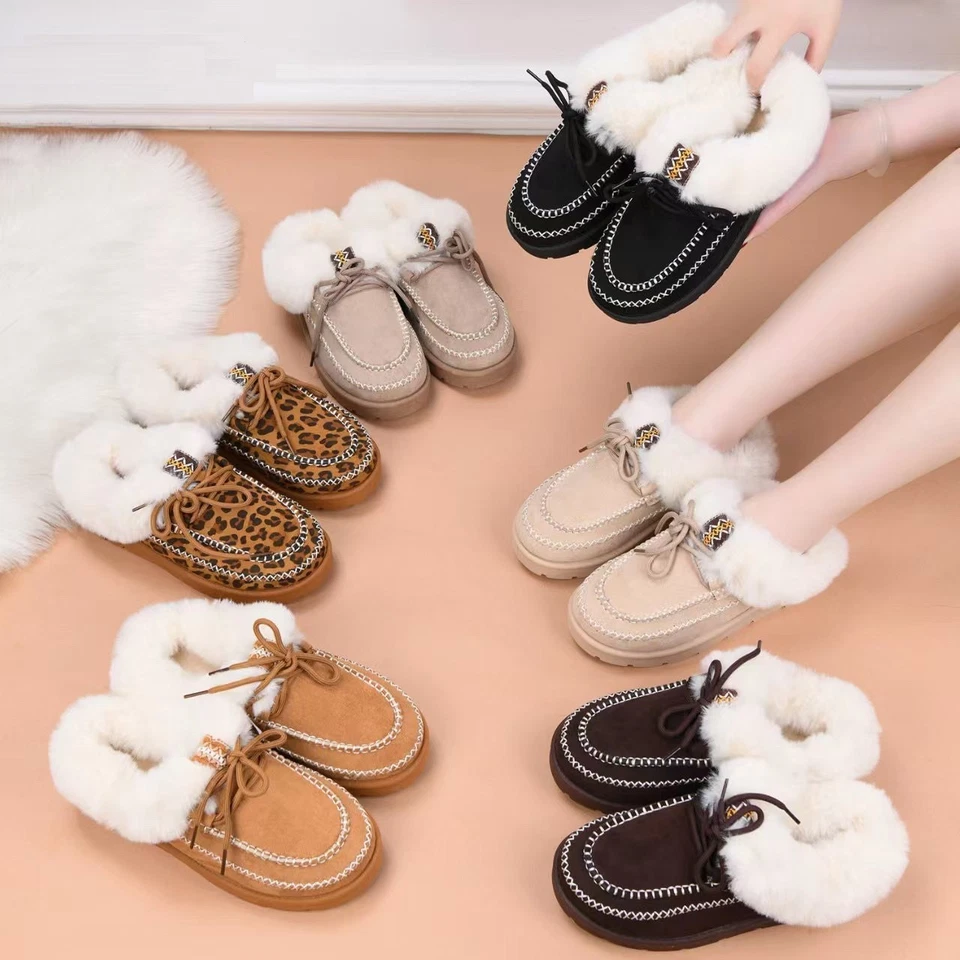 LOUD LOOK Womens Slip On Slippers Ladies Shoes In Out Door Warm Faux Fur Lined Sizes New