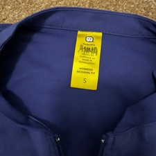 Wonderwink long sleeve scrub top jacket zip up sz S gently used dark blue
