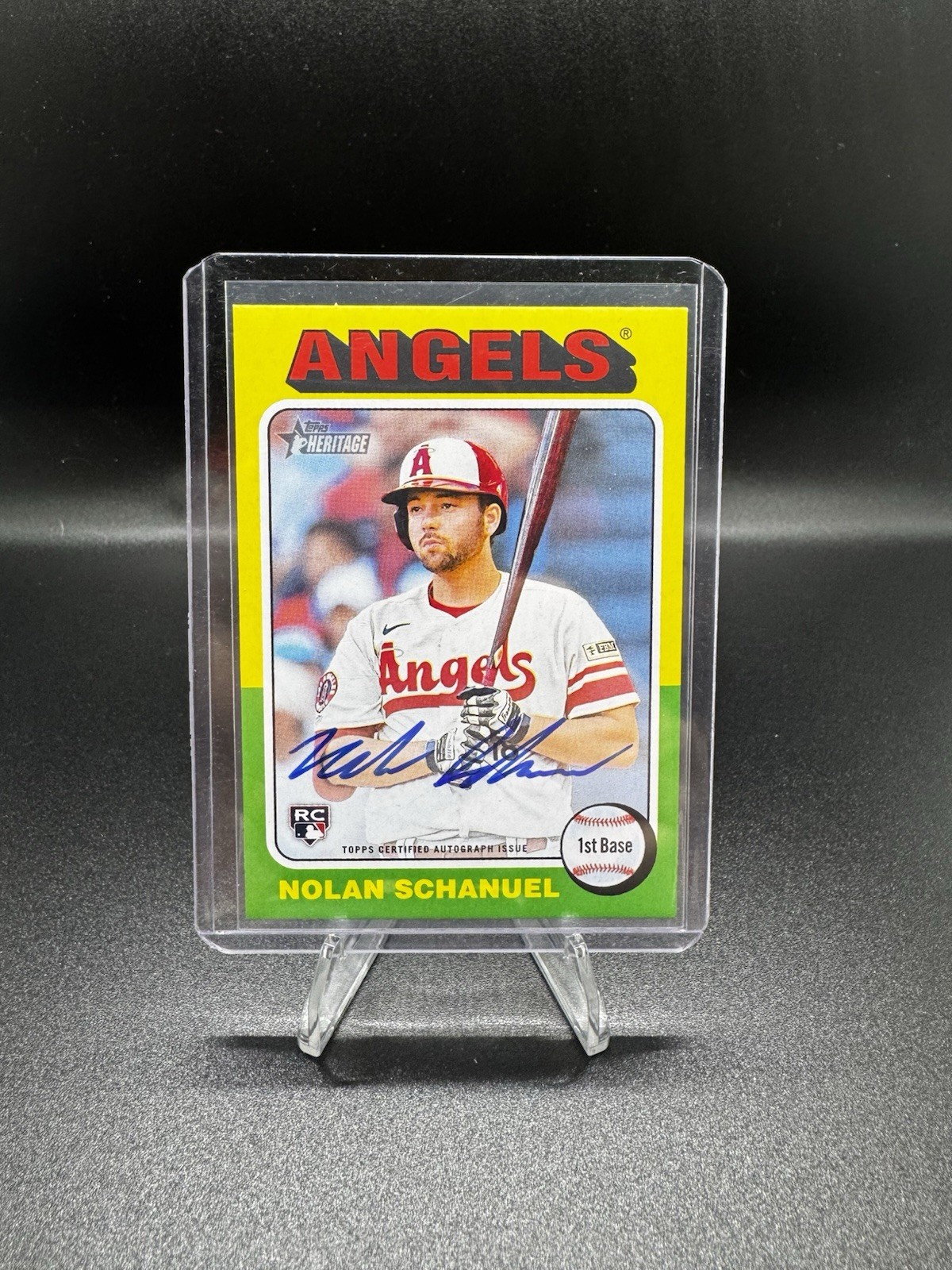 Topps 2024 Heritage Real One Autographs Nolan Schanuel Angels Rookie #ROA-NS