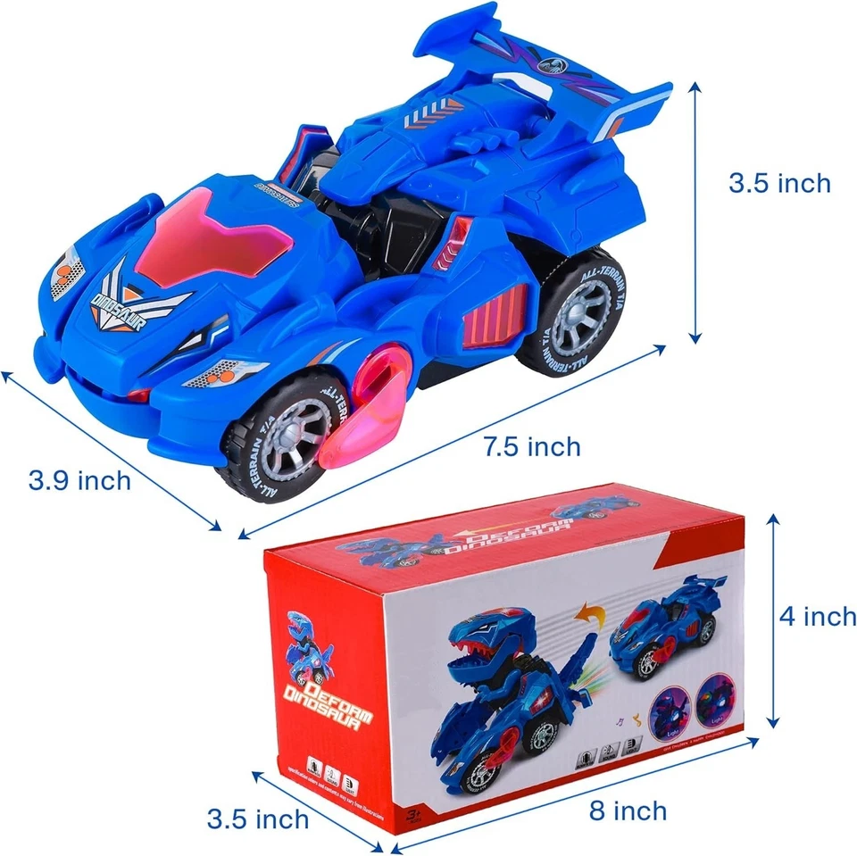 Auto Dinosaurio Juguete Luces Sonido Camion Transformable Regalo Nino Divertido. - Image 3 of 4