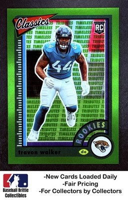 2022 Classics Travon Walker Premium Timeless Tributes Green #/20 RC Jaguars