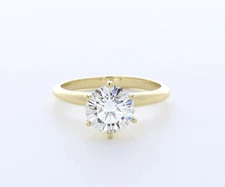 Solitaire Engagement Ring 14K Gold 2.04 Carat Round Lab-Grown Diamond E VVS2