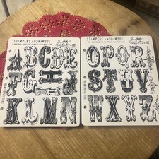 Stampers Anonymous Stamp Set Cirque Alphabet CMS065 By Tim Holtz 29 Piece New