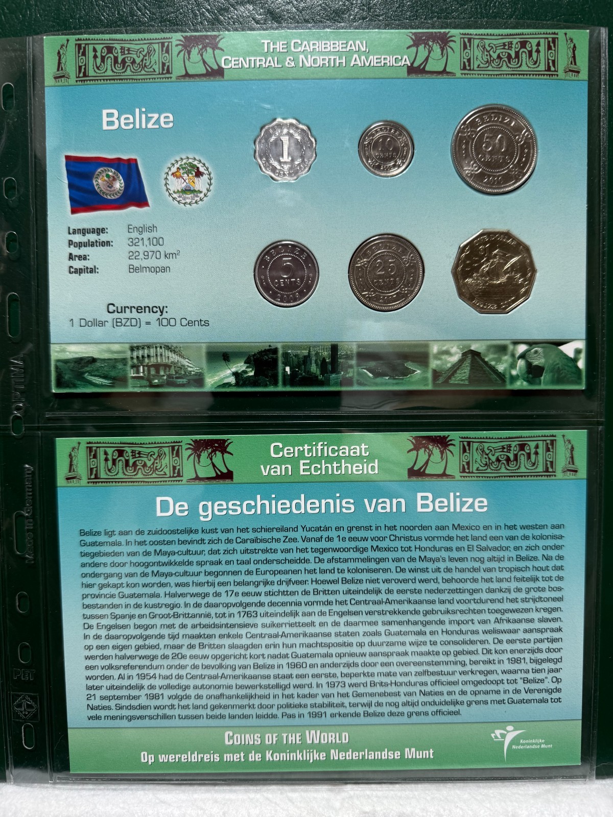 Littleton World Coin Set – Belize 6 coins with card – Antique Coins World
