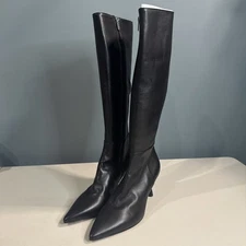 AGL Women's Ide 76MM Patent Leather Knee-High Boots - Black - Size 39 MSRP $665