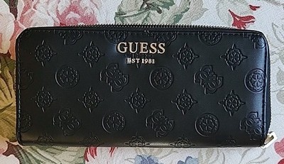 Guess Portemonnaie Geldbörse Geldbeutel Wallet schwarz Logo