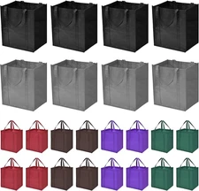 24-Pack Reusable Grocery Bags，Large Washable Foldable Shopping Bags，Heavy Duty T