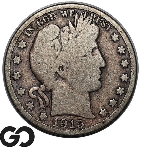 1915 Barber Half Dollar, Choice Fine Better Date