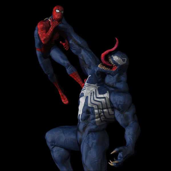 Venom vs Spider-man Resin Sculpture Statue Model Kit Unpainted