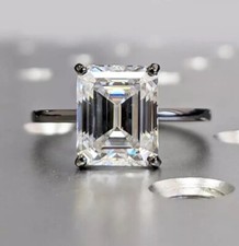 2 Ctw Emerald Cut Lab-Created Diamond Women's Wedding Ring 14K White Gold Plated