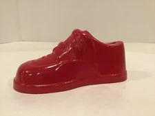 Vintage Poll Parrot Shoes Red Plastic Advertising Shoe Bank