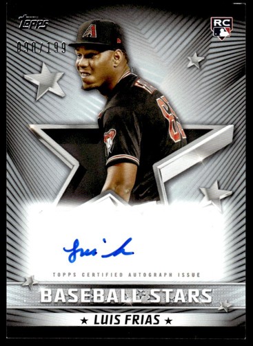 2022 Topps Baseball Stars Autographs Black Luis Frias Auto 091/199 Arizona - Picture 1 of 2