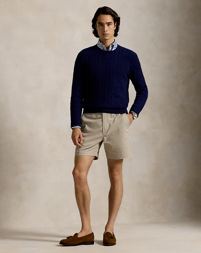 $90 NEW POLO RALPH LAUREN 6" PREPSTER STRETCH CHINO VOLLEY LARGE 36 ELASTIC FLAT